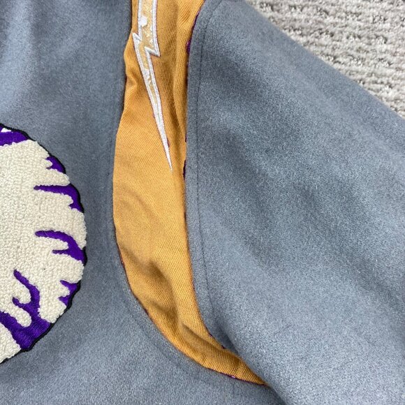 Vintage MISHKA MNWKA Varsity Jacket Men Small S Gray Eyeball - Defects - Stains - Picture 5 of 16